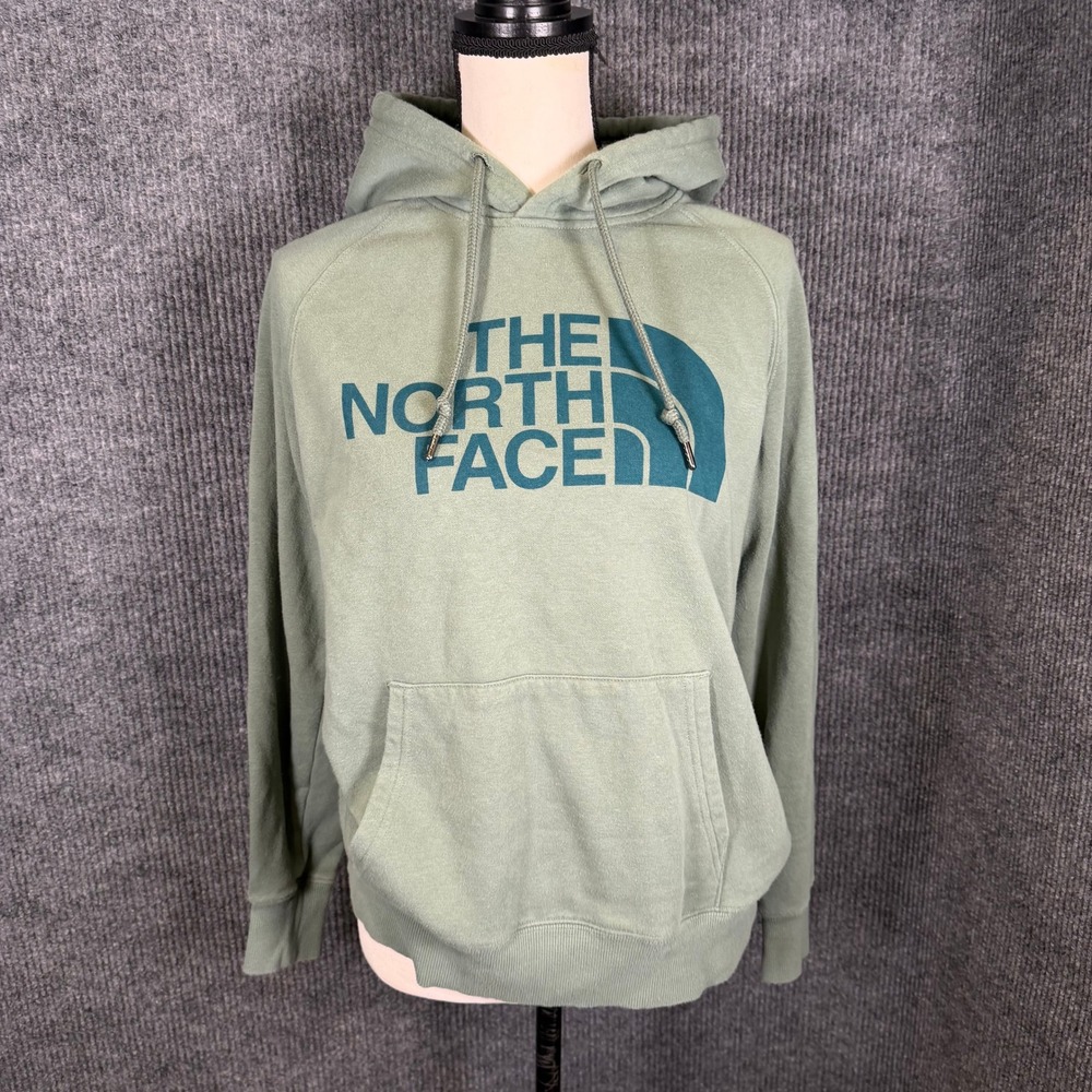 The North Face Hoodie Womens S Sage Green Half Dome Pullover Sweatshirt Gorpcore